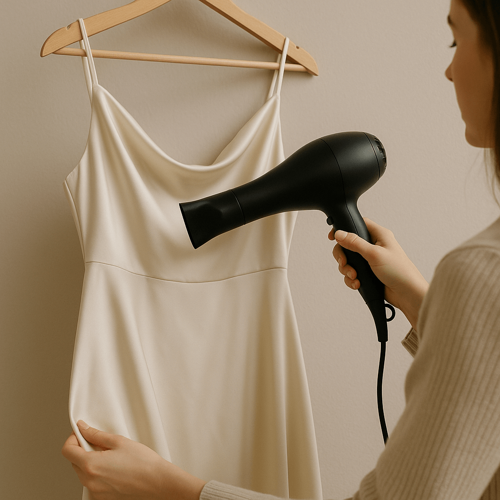 Satin dress wrinkle removal