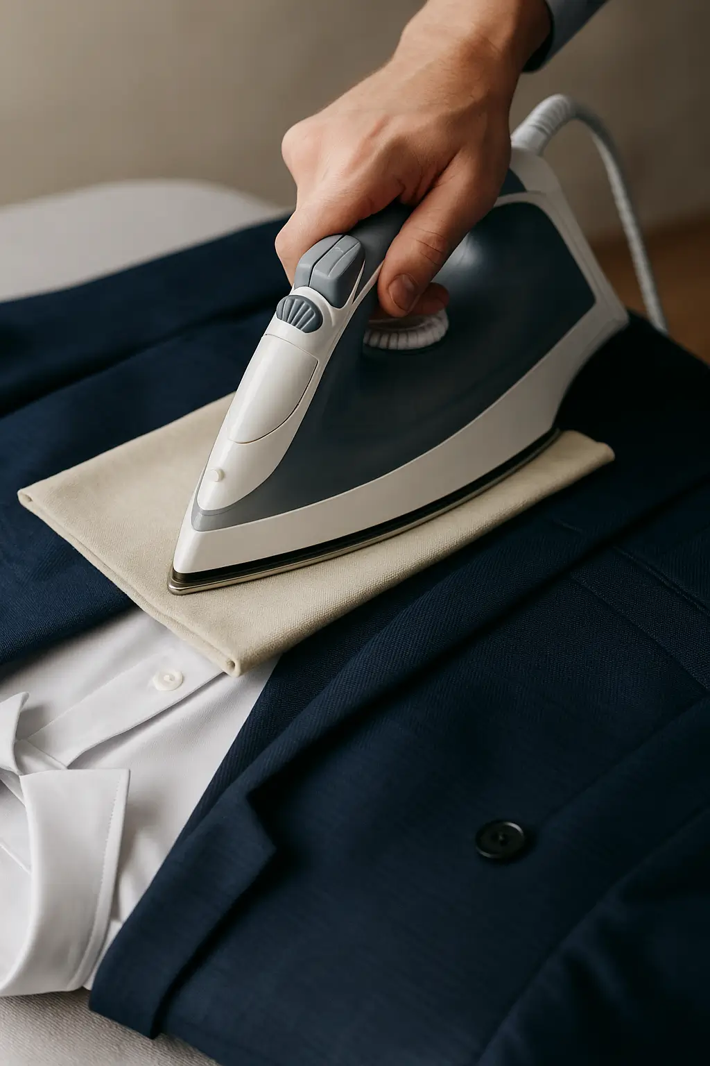 Dry ironing formal garment